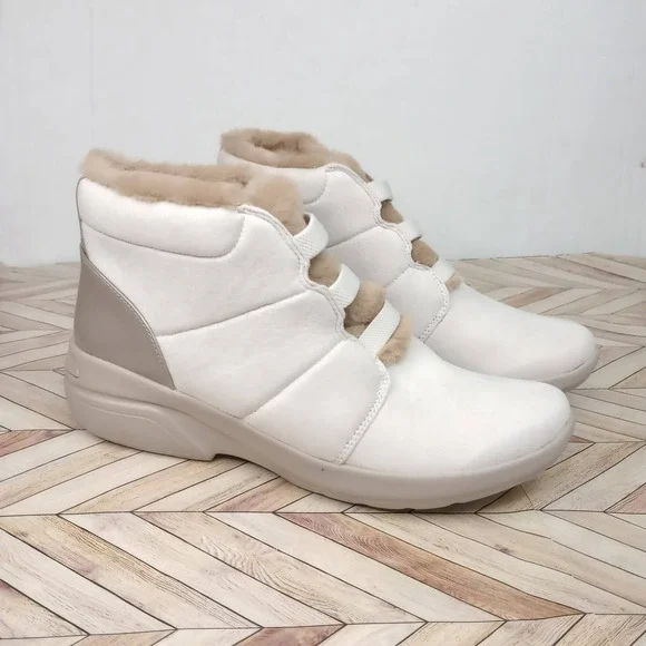 Bzees Shoes Bzees Golden Puff Womens Boots Fur Trim Slip On